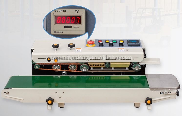 Высокоскоростной непрерывный ленточный герметизатор FR900C - Пластиковый герметизатор для мешков с приставкой, тепловой герметизатор для упаковки продуктов питания