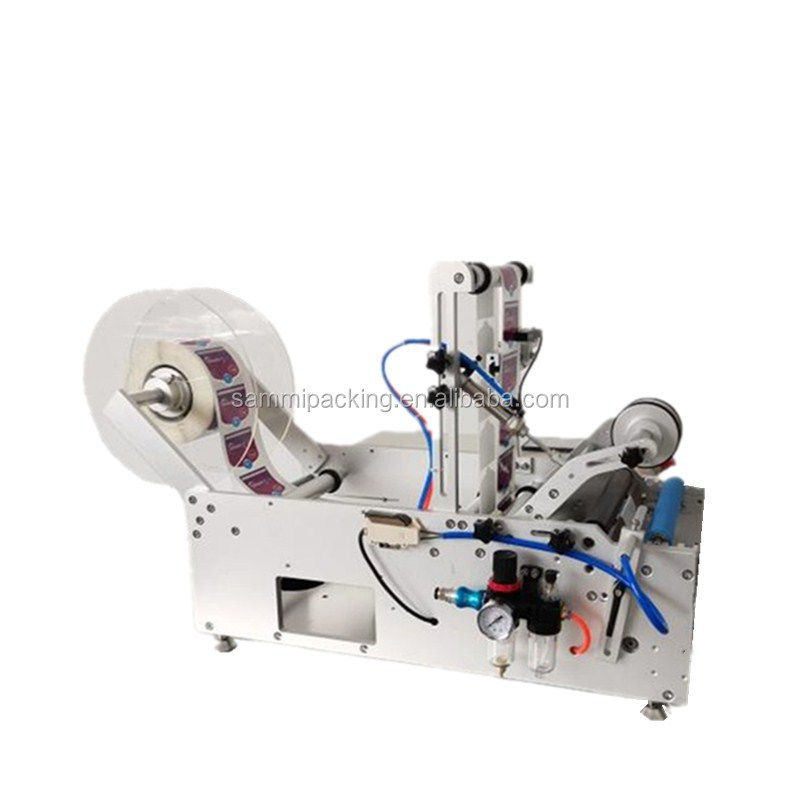 Недорогая полуавтоматическая машина для этикетирования круглых бутылок с двух сторон для стеклянных банок и консервов