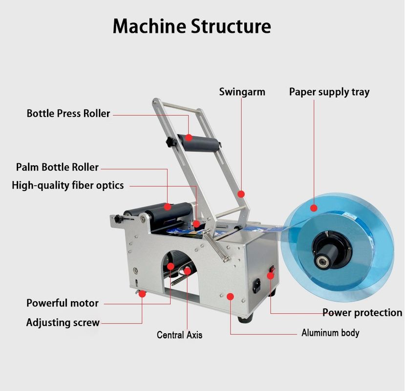 Машина для этикетирования небольших настольных бутылок Автоматическая машина для этикетирования круглых бутылок Вместо ручной машины для этикетирования