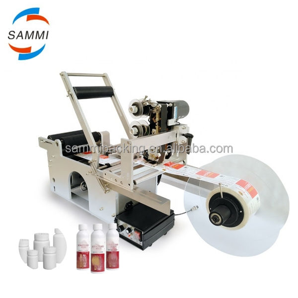 MT-50 Полуавтоматическая машина для маркировки наклейки наклеек для круглых бутылок банки для металлической бумаги стеклянные упаковки пищевые продукты использование-новое использование