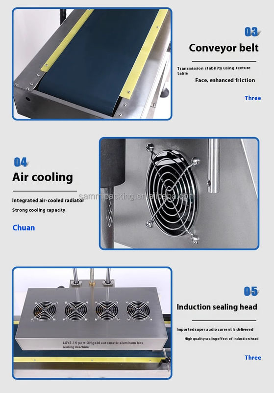 Непрерывный автоматический укупорщик пластиковых бутылок, новая индукционная запаечная машина для алюминиевой фольги, машины для упаковки крышек с воздушным охлаждением