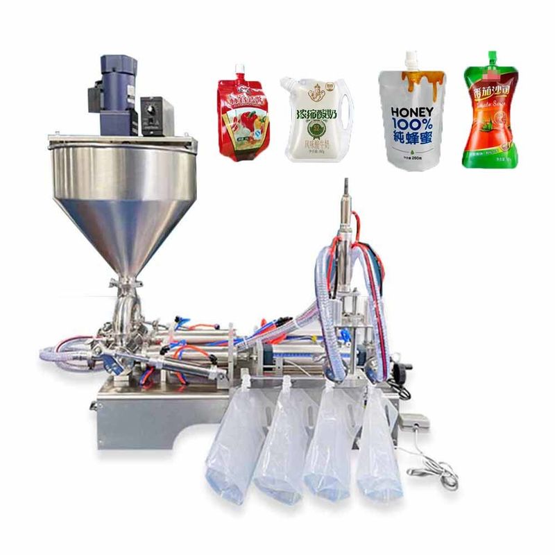 Производственная машина для заполнения пасты с высокой вязкостью с хоппером, мазью, томатным соусом, упаковочная машина для упаковки мешков