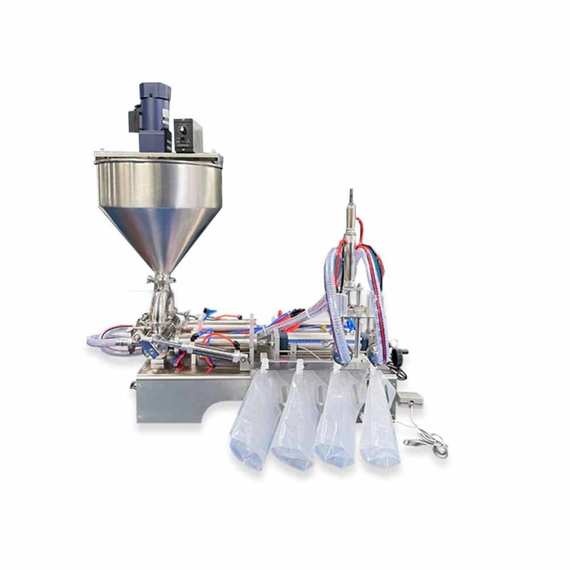 Производственная машина для заполнения пасты с высокой вязкостью с хоппером, мазью, томатным соусом, упаковочная машина для упаковки мешков