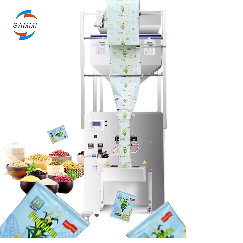 Оптовая продажа Новая многофункциональная двухголовочная машина для фасовки сахара, кофе в зернах, взвешивания и упаковки 500 г 1000 г, высокое качество