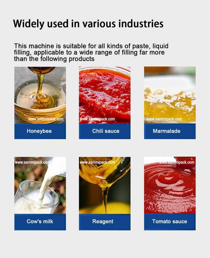 Автоматическая машина для розлива жидкого соуса 220 В, кремовая паста, вертикальная упаковочная машина с противокапельной насадкой, сенсорный экран 2