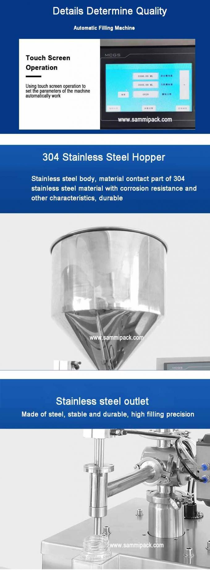 Автоматическая машина для розлива жидкого соуса 220 В, кремовая паста, вертикальная упаковочная машина с противокапельной насадкой, сенсорный экран 4