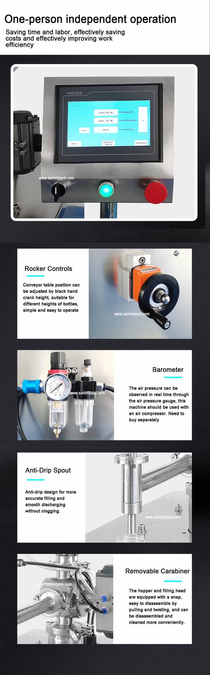 Автоматическая машина для розлива жидкого соуса 220 В, кремовая паста, вертикальная упаковочная машина с противокапельной насадкой, сенсорный экран 3