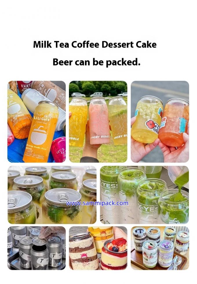 Электрическая укупорочная машина для пластиковых банок с термозапайкой для газированных напитков и чая с пузырьками 6